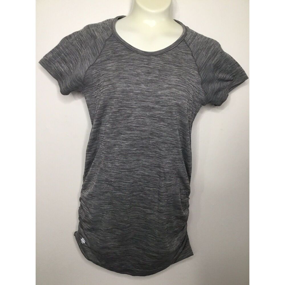 Athleta Top women’s size XS Gray Tee Top Rushed T Shirt Workout Active Neutral